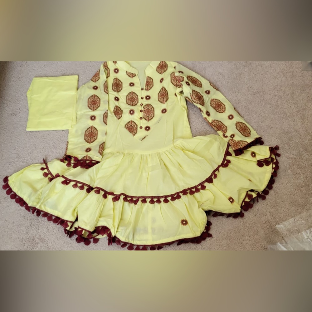 Pakistani embroidered kurta with trouser